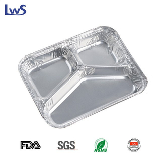 3 Compartments, Silver Aluminum Foil Containers, For Storing, Baking, And Meal Prep - Restaurantware LWS-3C230