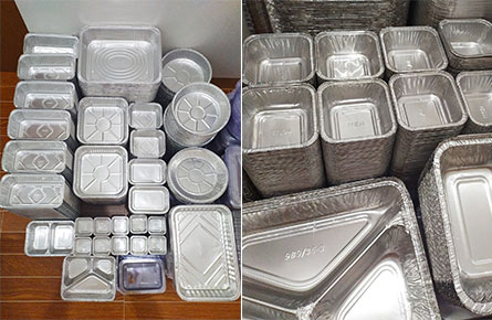 Custom Rectangular Foil Trays Disposable Aluminum Food Packaging For Kitchen